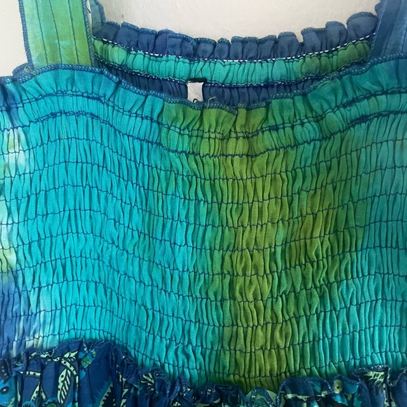 Chaudry kc size m dress made in India new in the blus and green colors maxi - Picture 4 of 5